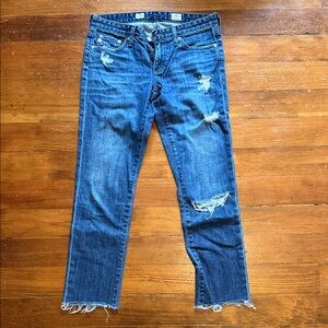 Distressed Blue Jeans